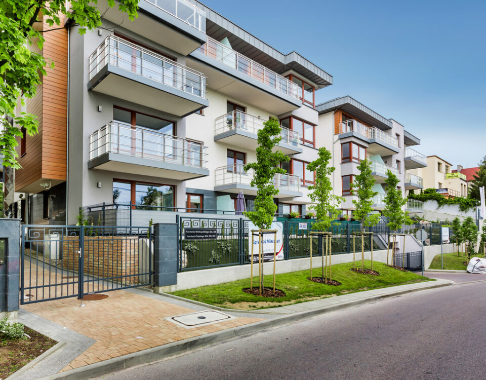 Full length view of rental apartment business